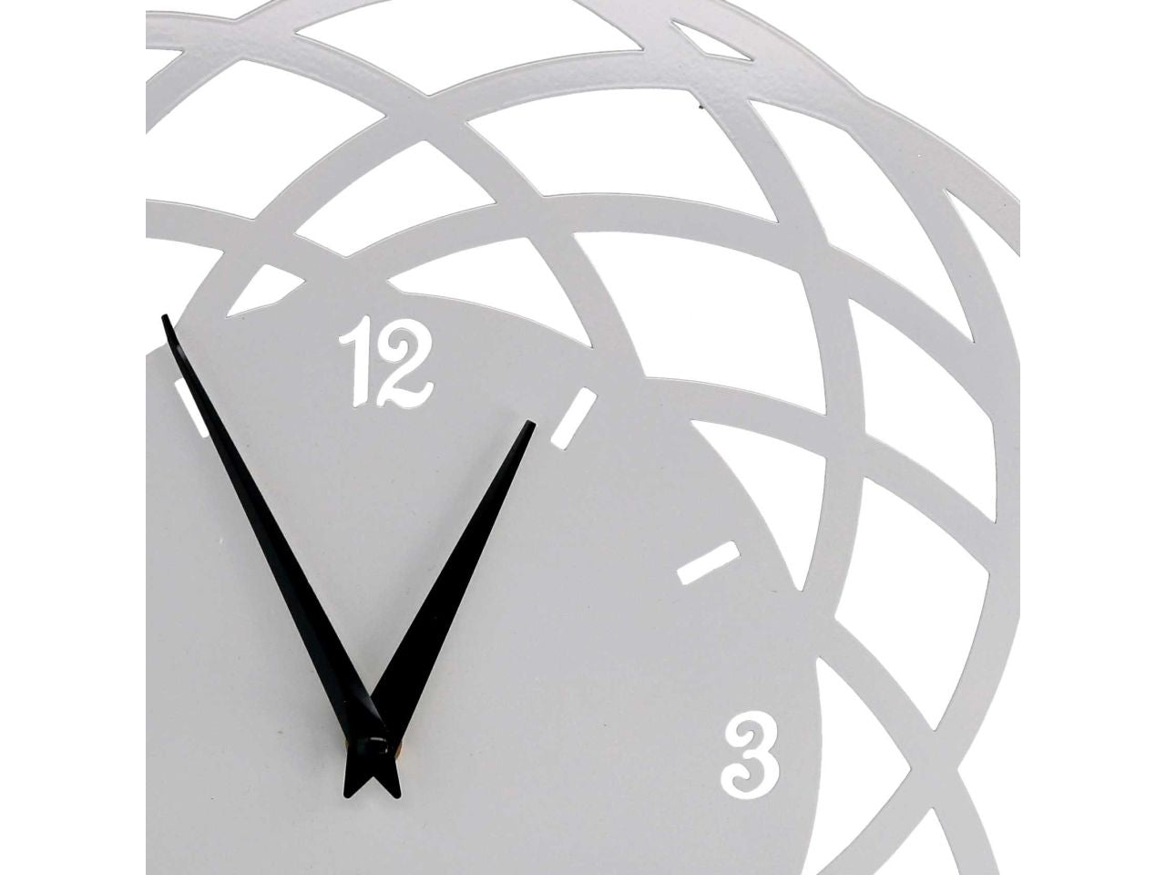Orologio in metallo cerchi colore bianco tondo d.40h2cm