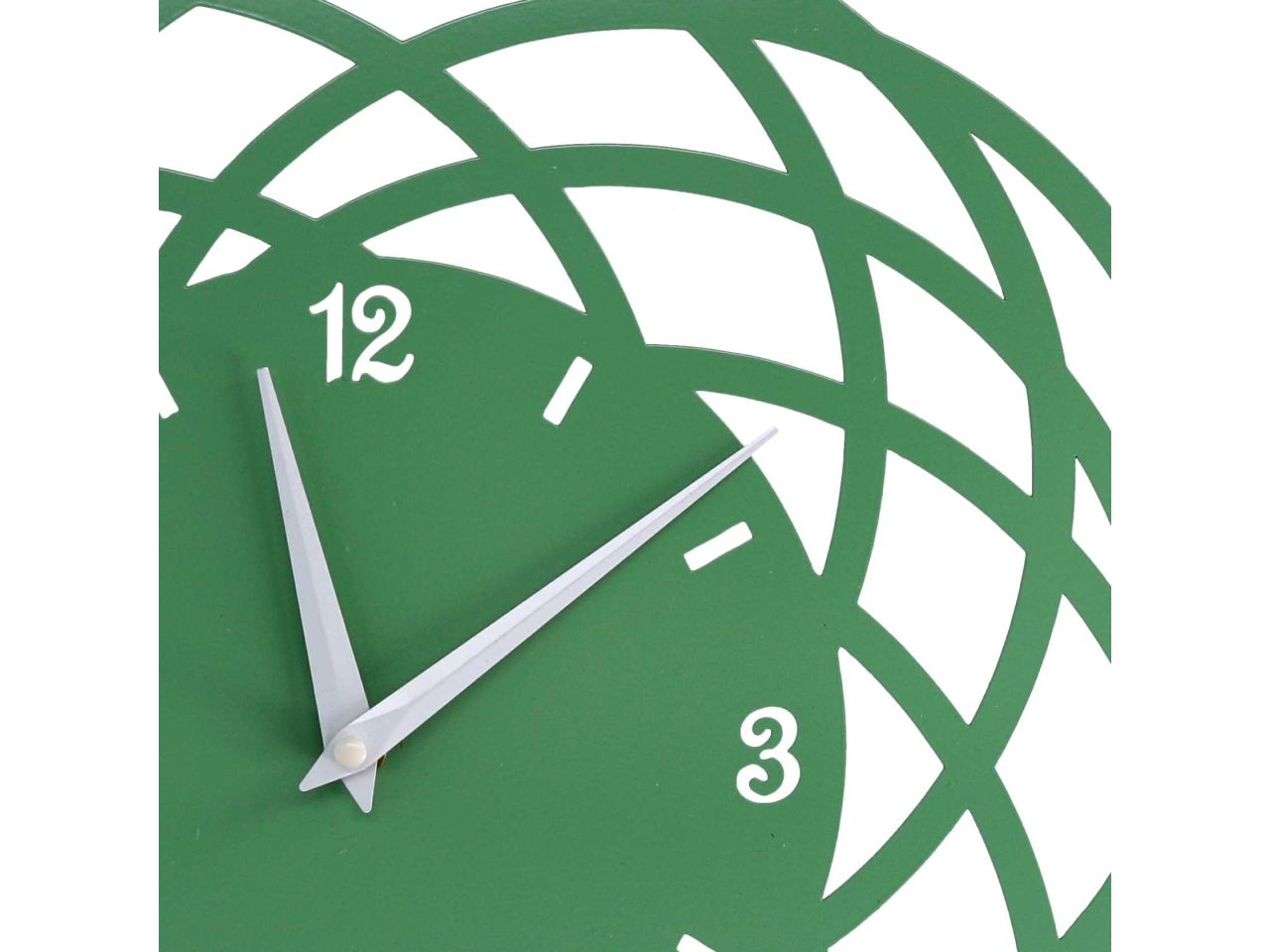 Orologio in metallo cerchi colore verde tondo d.40h2cm