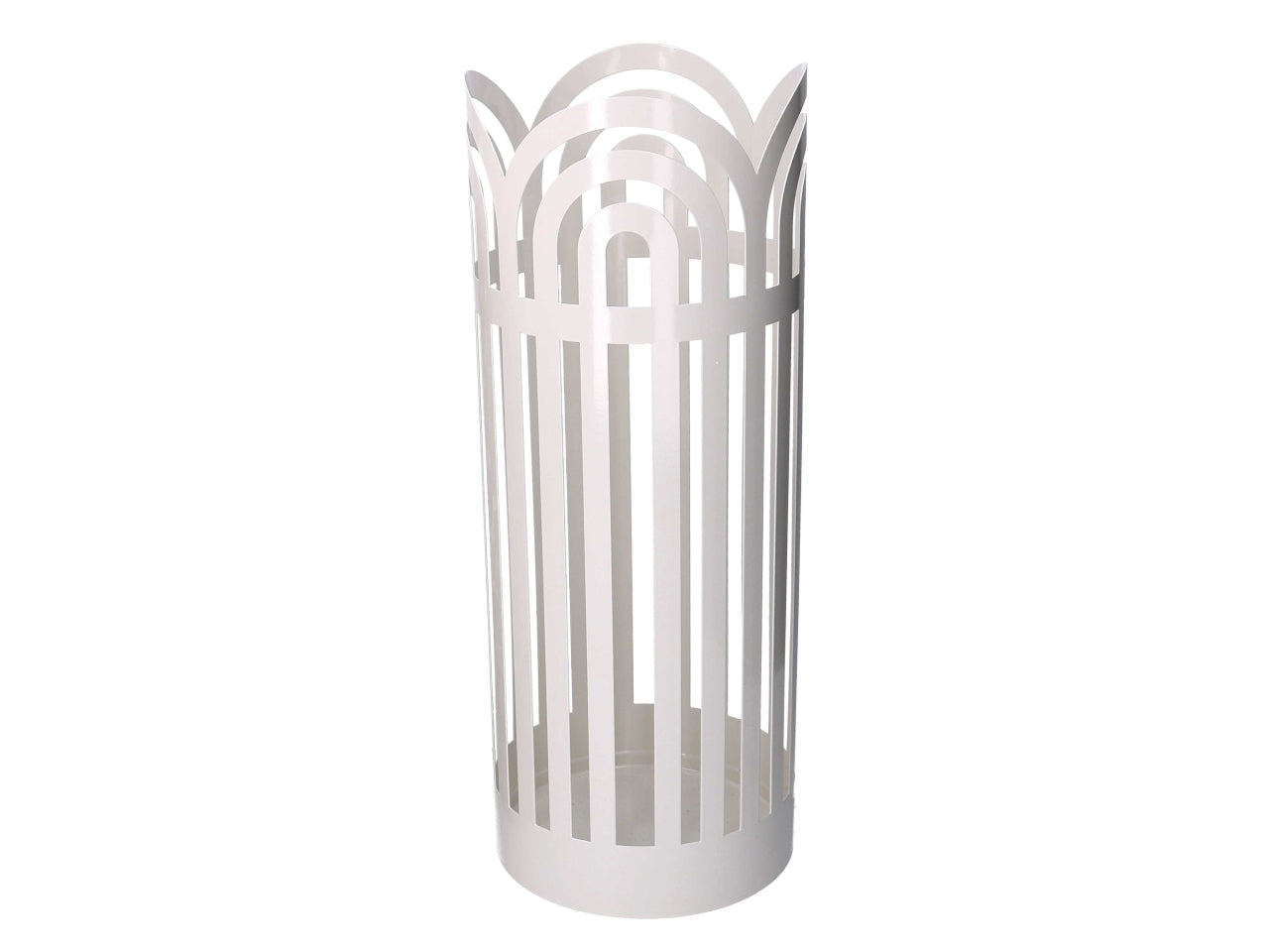 Portaombrelli in metallo bianco con archi diamentro 19cm altezza 49cm