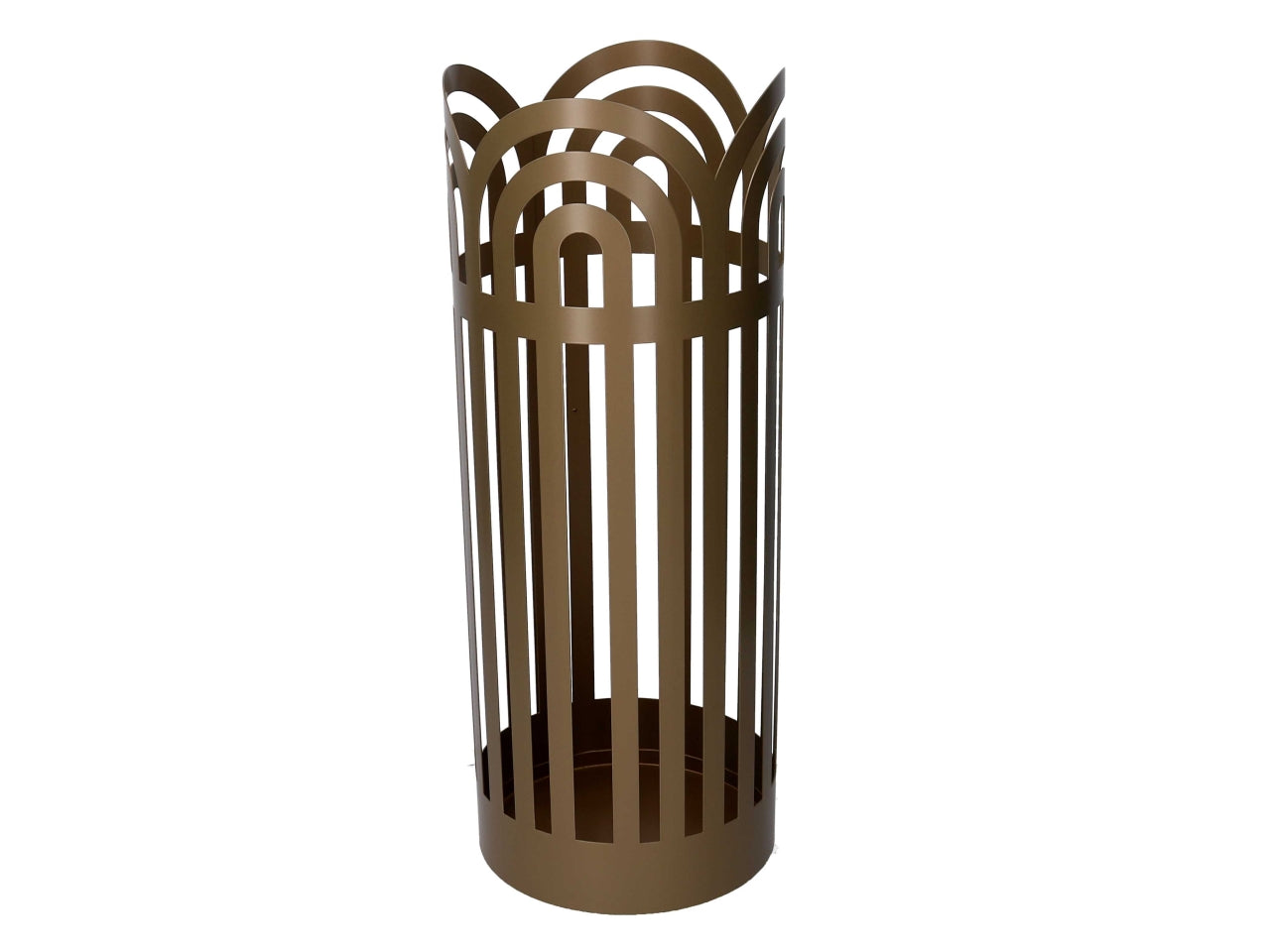 Portaombrelli in metallo oro con archi diamentro 19cm altezza 49cm