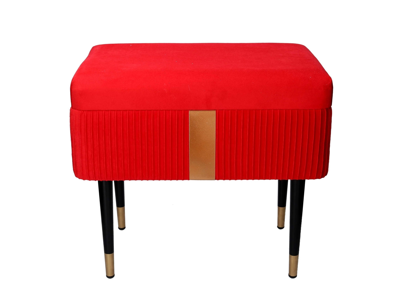 Panca contenitore in velluto rosso 50x35x47cm - Vacchetti