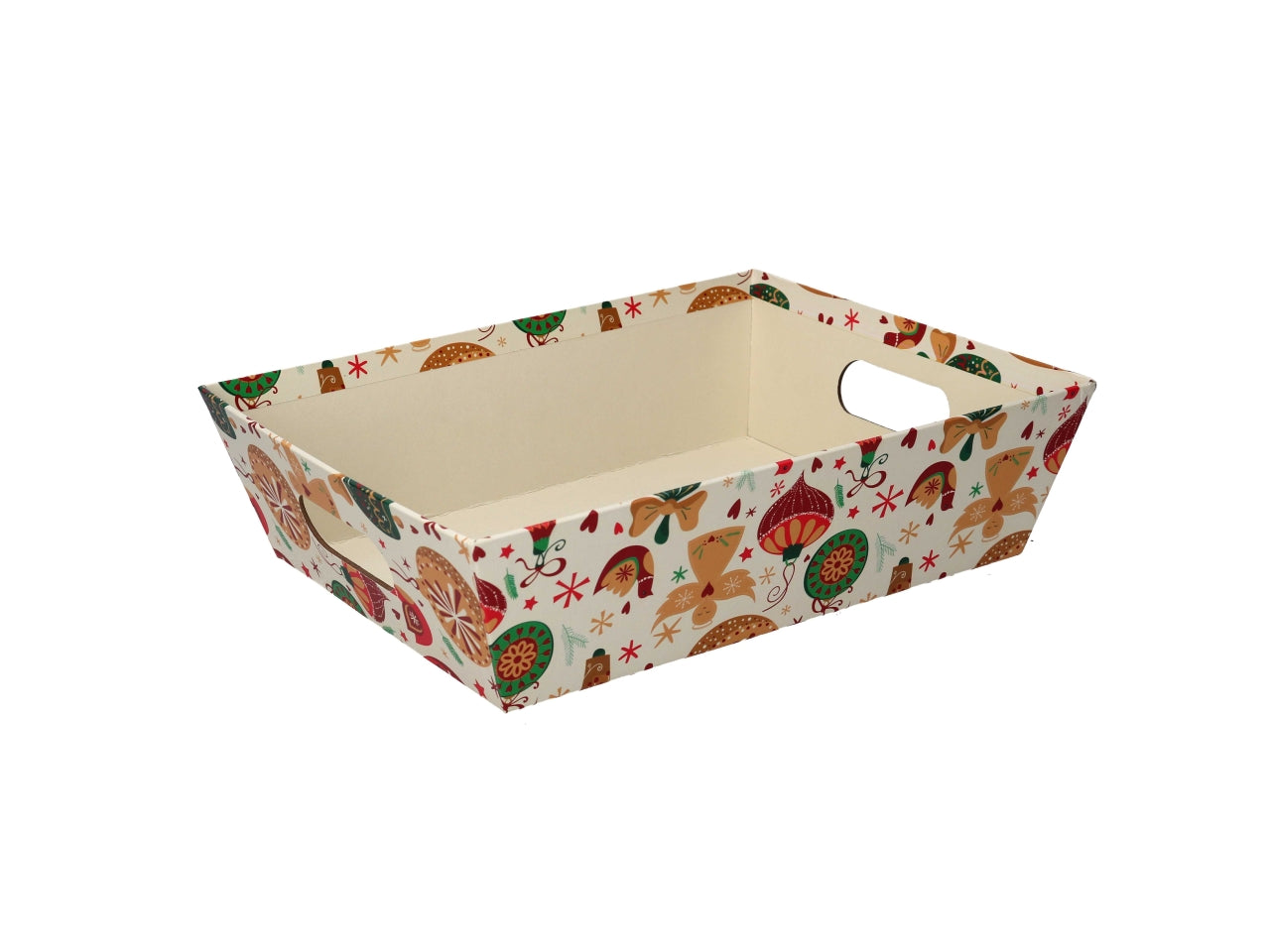 Cesta natalizia in cartone multicolor con angeli 40x30x12 cm - Vacchetti