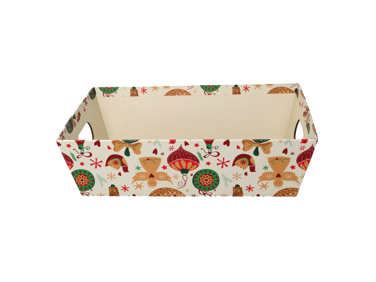 Cesta natalizia in cartone multicolor con angeli 40x30x12 cm - Vacchetti