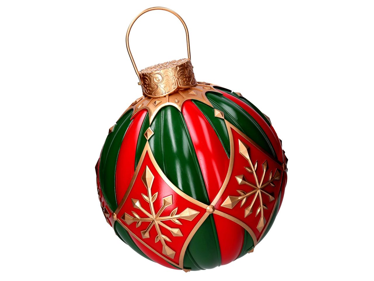 Palla di natale in resina colore verde e rosso misura d.39,8xh.43,2cm