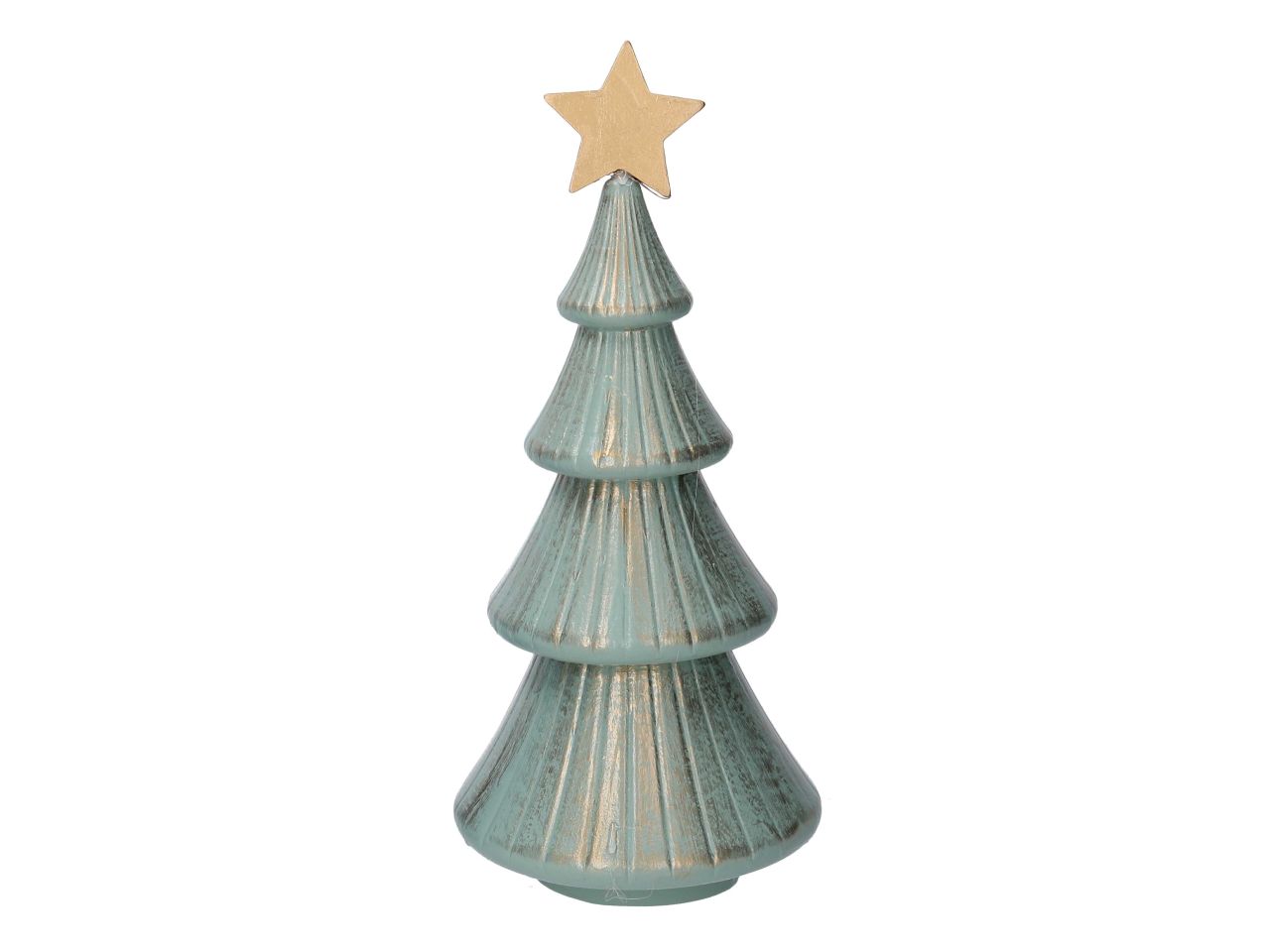 Albero in legno colore oro e verde misura d.15xh.34,5cm