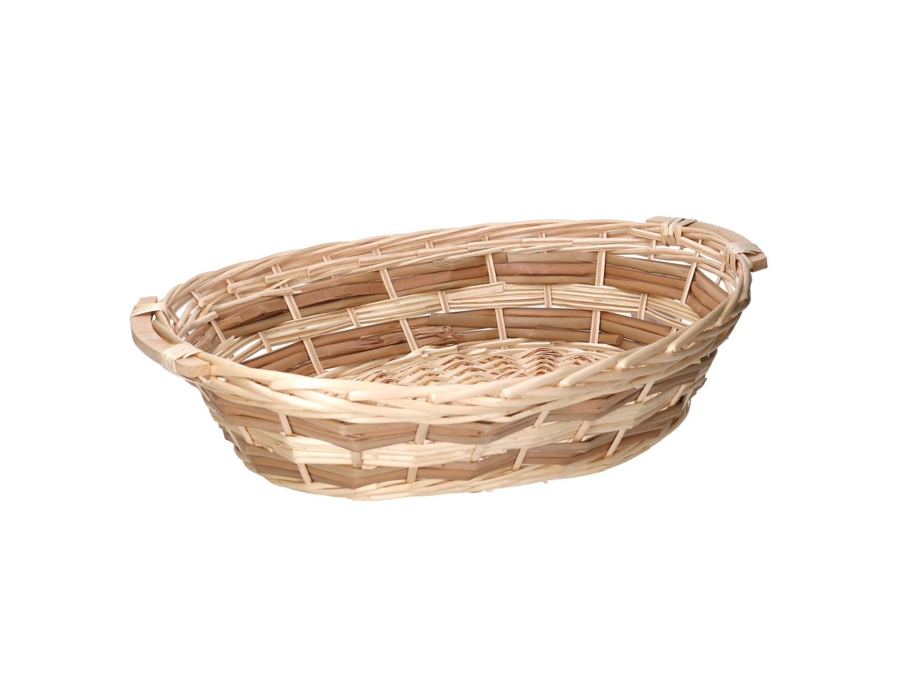 Cesta ovale in vimini colore naturale misura 51-55x41xh.13cm