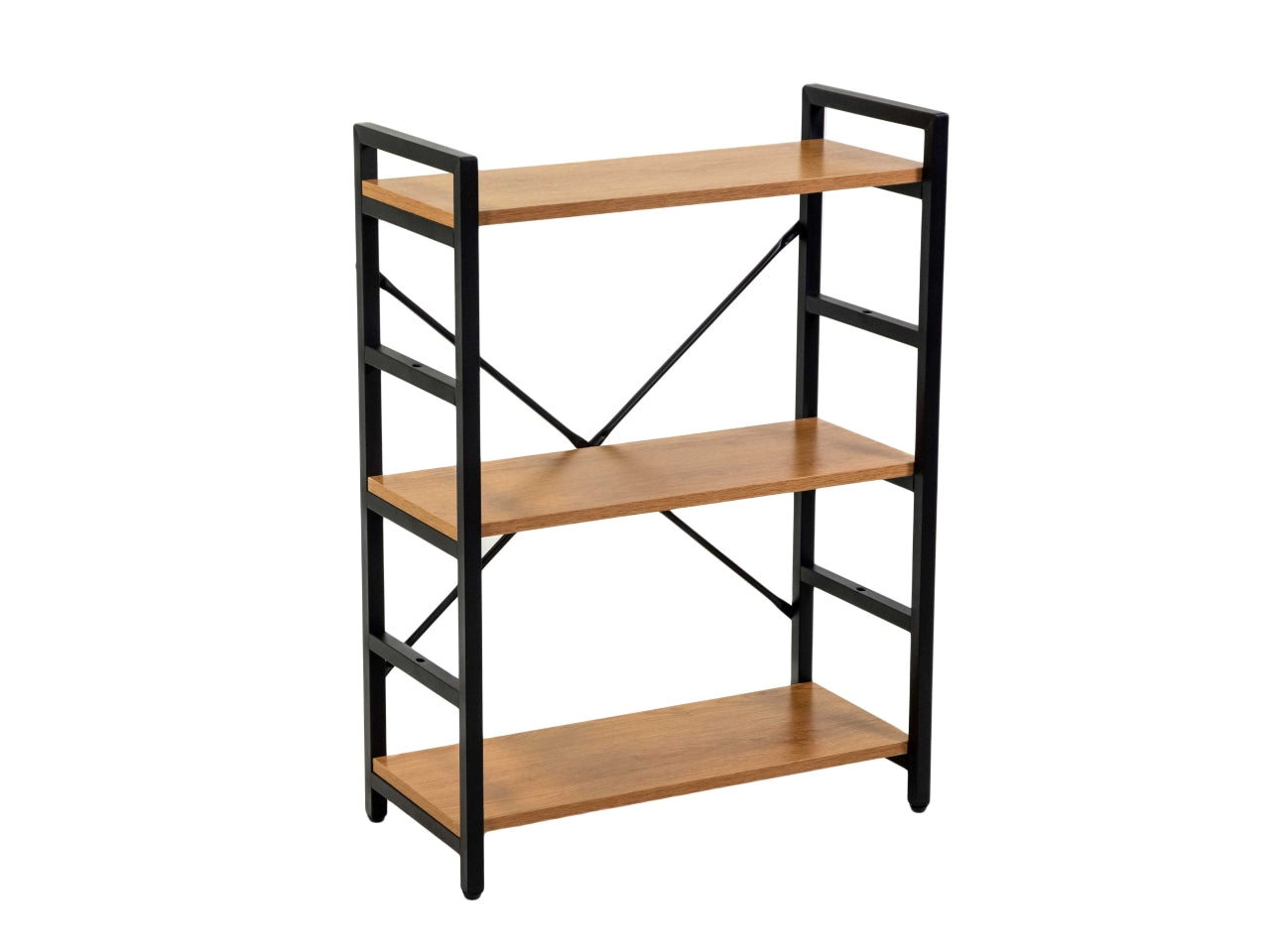 Scaffale in metallo e legno modello achille con 3 ripiani 60x28xh.83,5cm