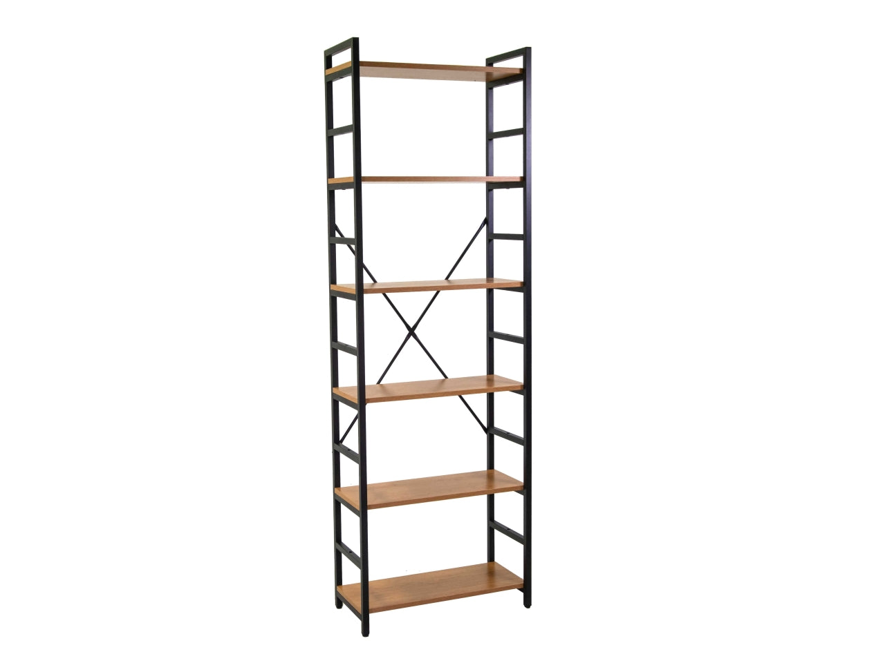 Scaffale in metallo e legno modello achille con 6 ripiani 60x28xh.184,5cm