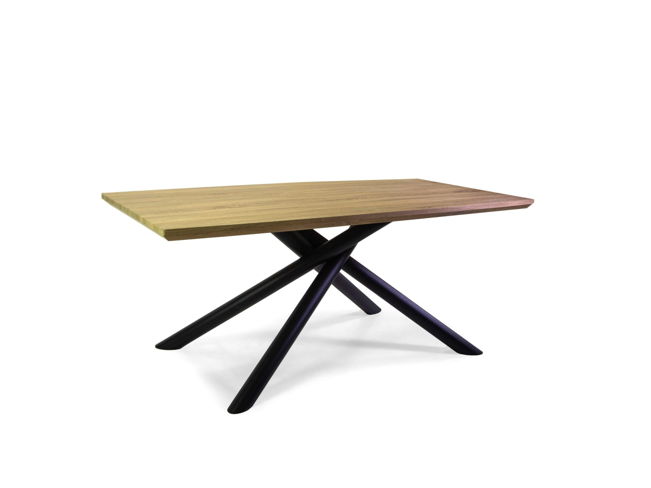Tavolo in metallo con top in legno colore nero 180x90xh.75cm