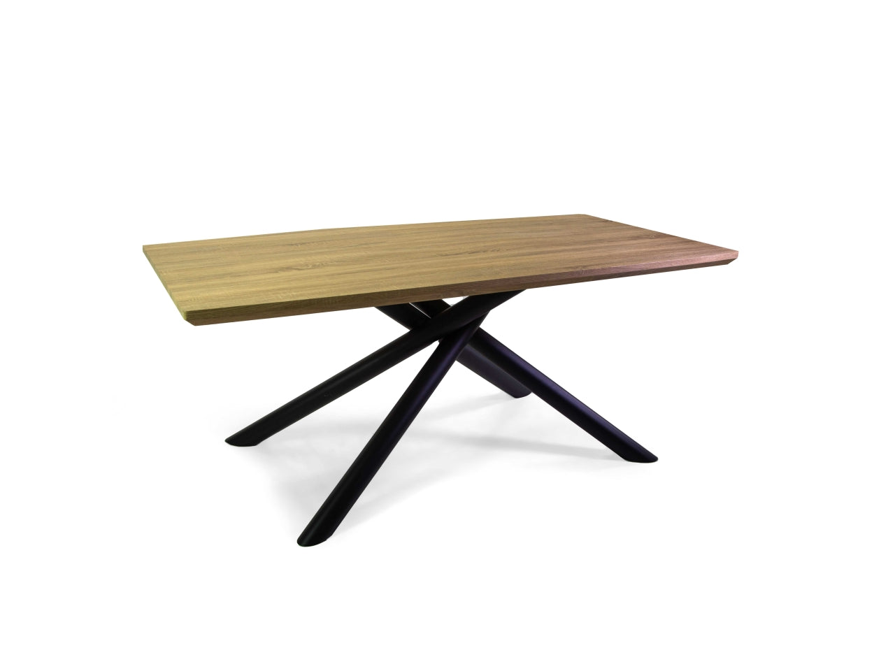 Tavolo in metallo con top in legno colore nero 180x90xh.75cm