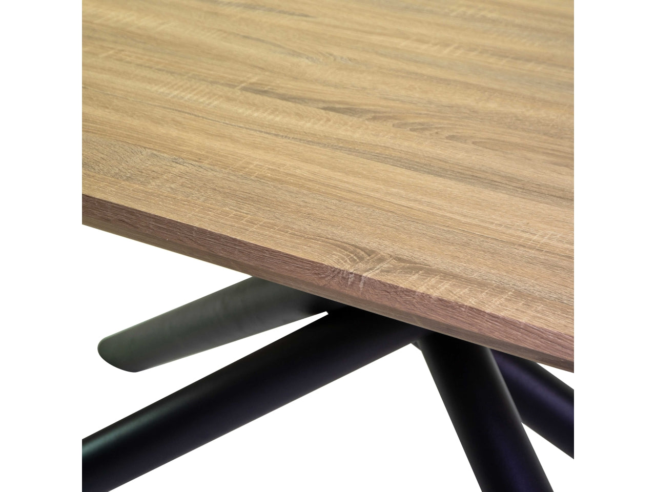 Tavolo in metallo con top in legno colore nero 180x90xh.75cm