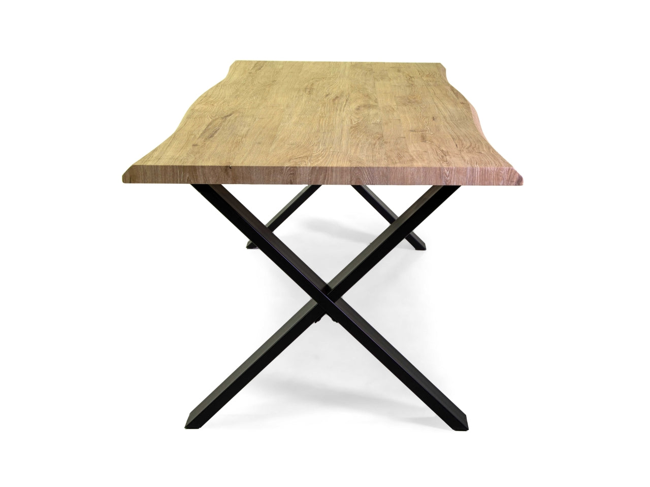 Tavolo in metallo con top in legno colore nero 180x90xh.75cm