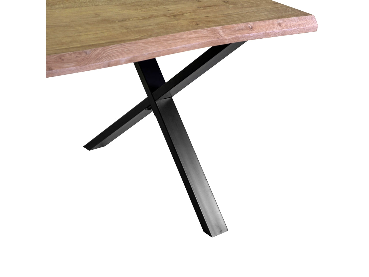 Tavolo in metallo con top in legno colore nero 180x90xh.75cm