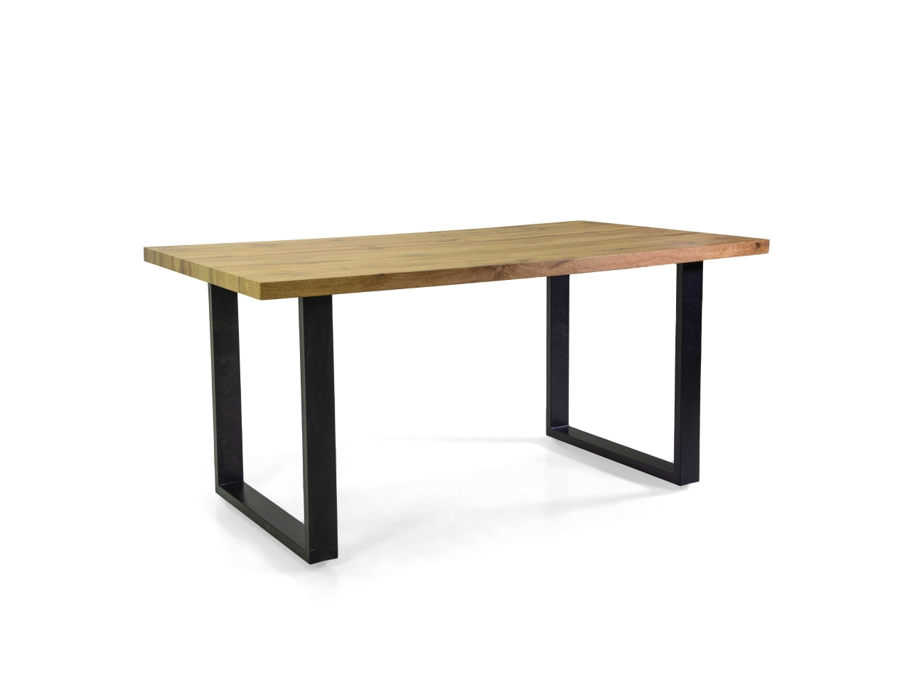 Tavolo in metallo con top in legno colore nero 160x90xh.75cm