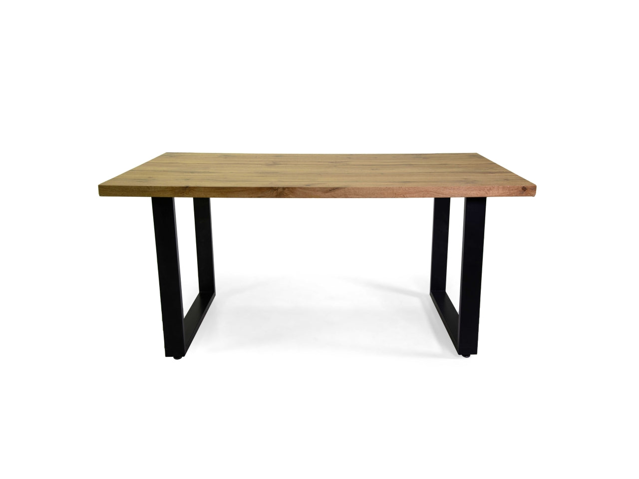 Tavolo in metallo con top in legno colore nero 160x90xh.75cm
