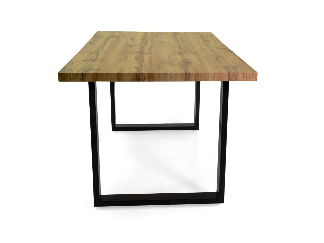 Tavolo in metallo con top in legno colore nero 160x90xh.75cm