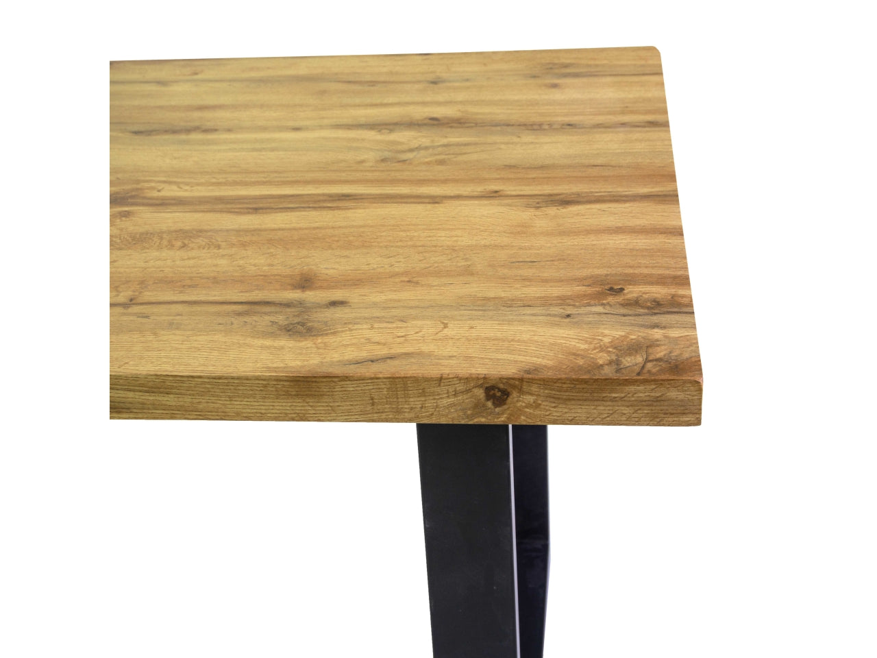 Tavolo in metallo con top in legno colore nero 160x90xh.75cm