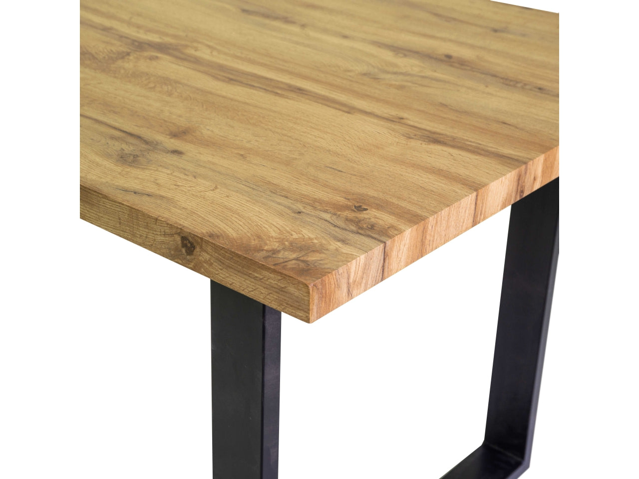 Tavolo in metallo con top in legno colore nero 160x90xh.75cm