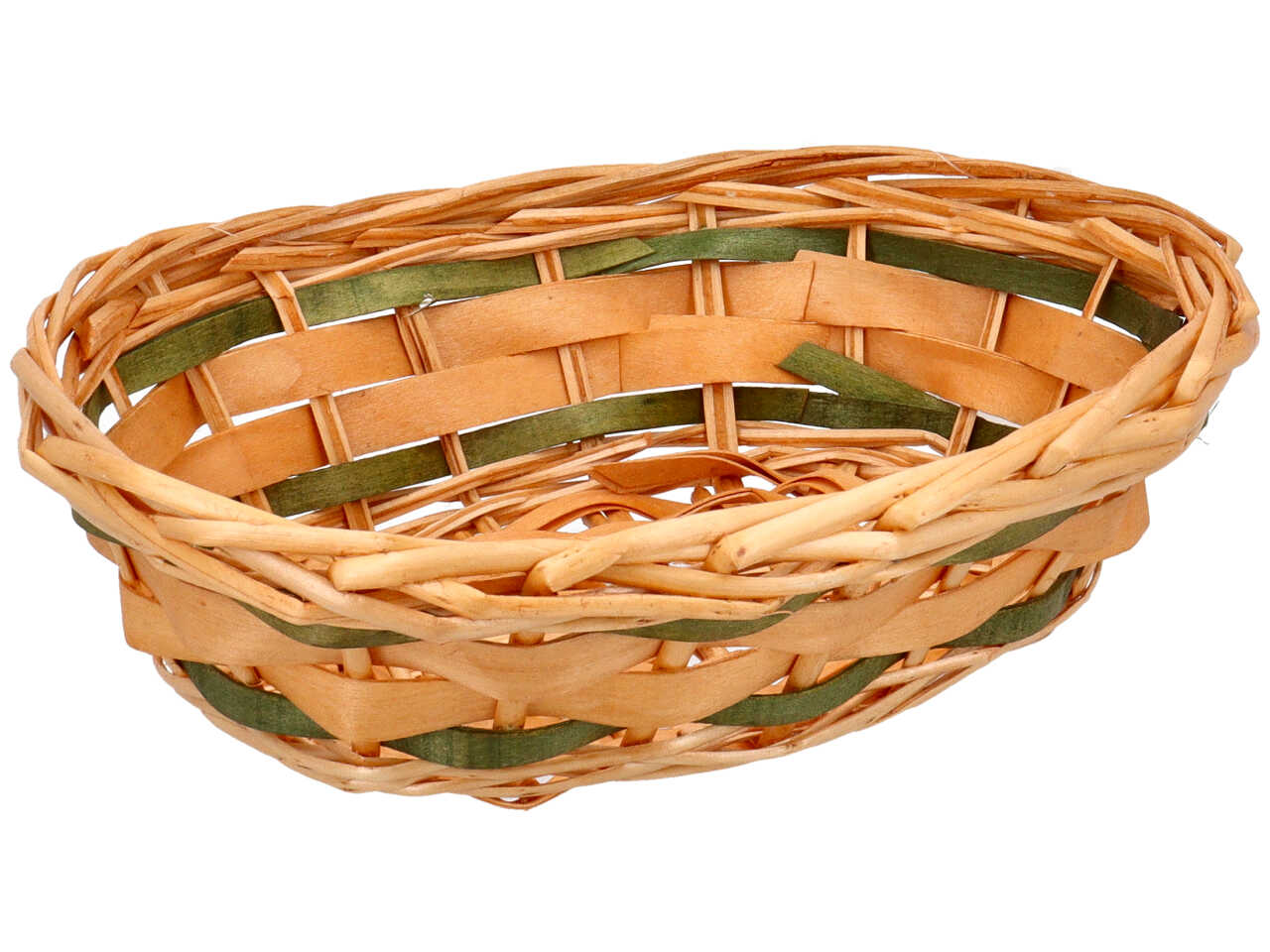 Cesta ovale in vimini colore miele misura 30x23xh.9cm