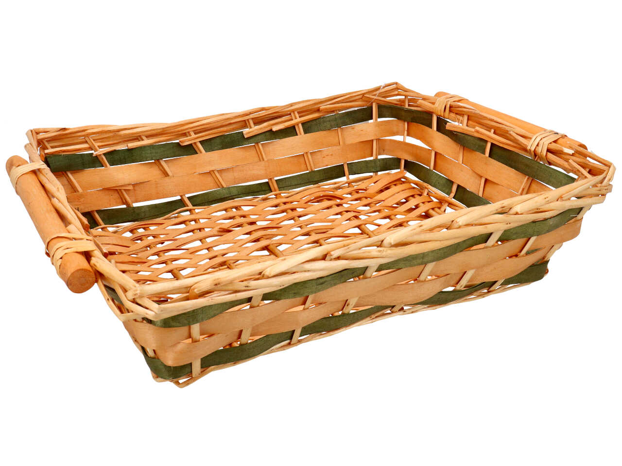 Cesta rettangolare in vimini colore miele misura 43-48x35xh.12cm
