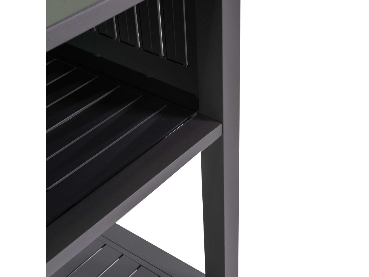 Carrello in alluminio colore antracite 102x60xh.90cm