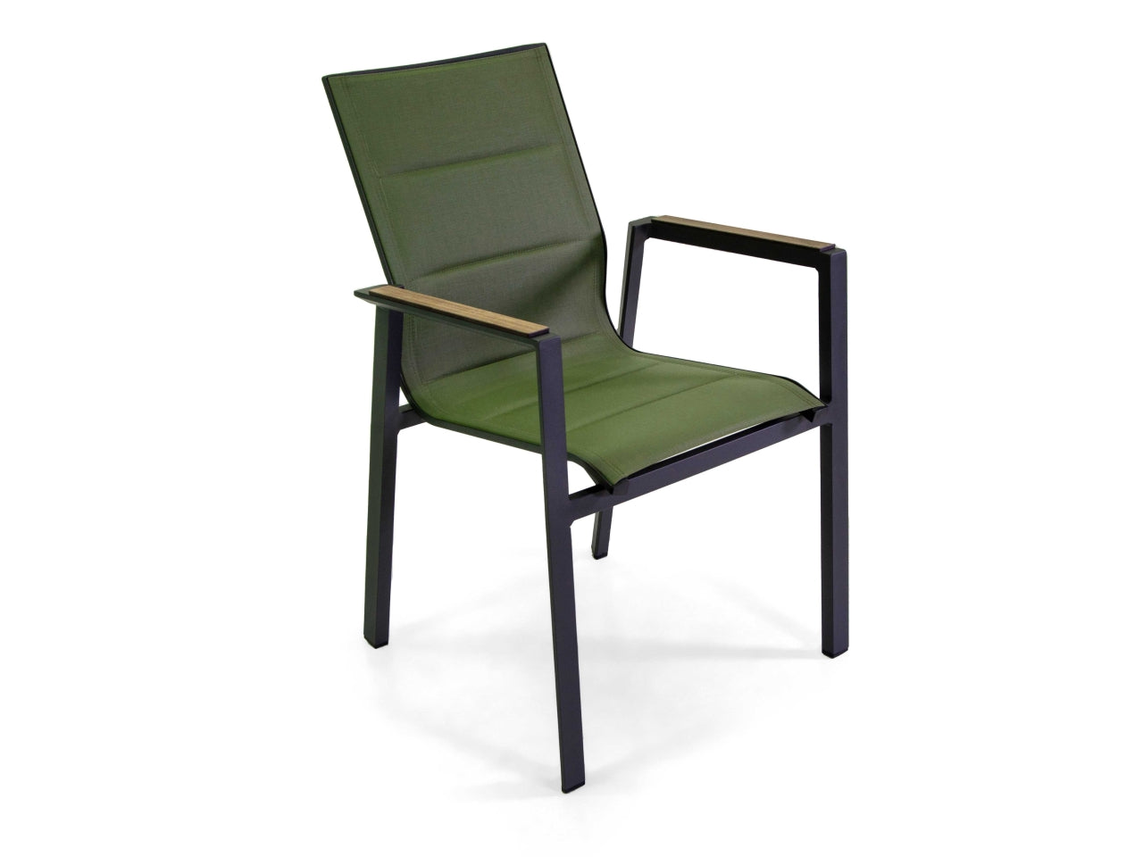 Poltrona in alluminio textilene riverside colore verde bracciolo in hpl 56x66xh.90cm