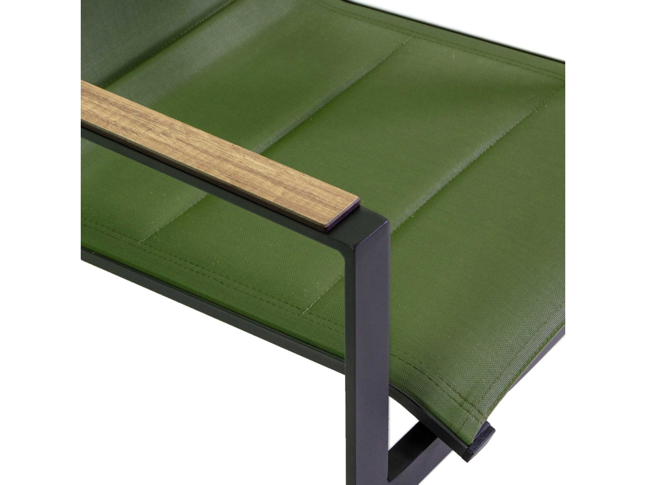 Poltrona in alluminio textilene riverside colore verde bracciolo in hpl 56x66xh.90cm