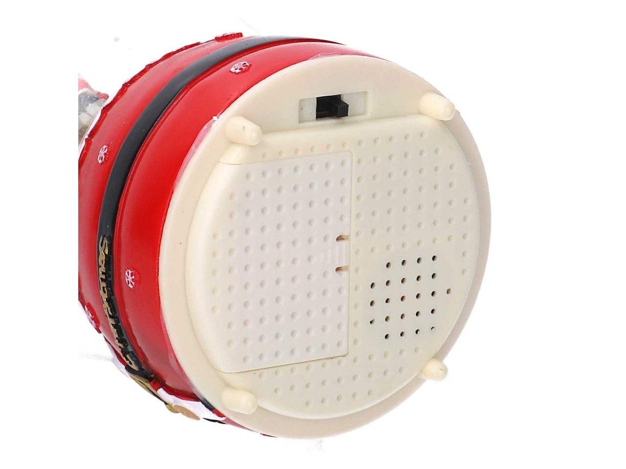 Palla di neve natalizia in vetro e resinba rossa con musica e led 10x16 cm - Vacchetti