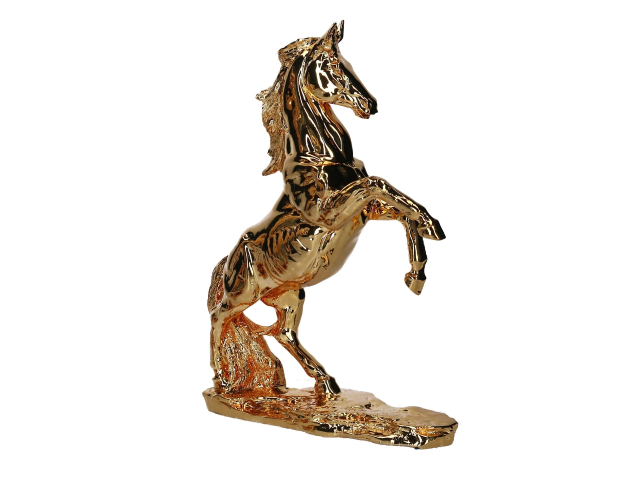 Statua cavallo in resina dorato art dèco 26x35x9cm - Vacchetti