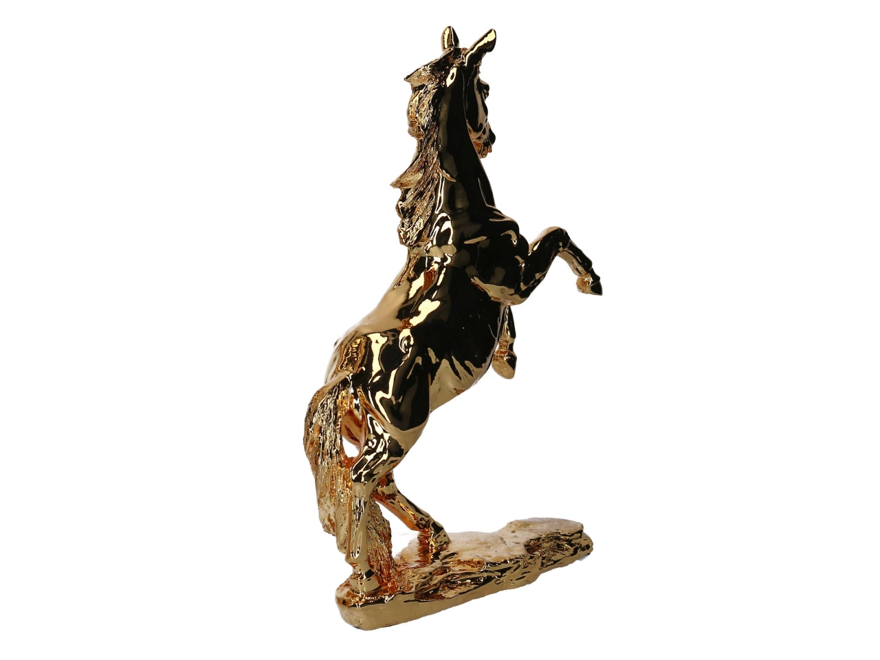 Statua cavallo in resina dorato art dèco 26x35x9cm - Vacchetti