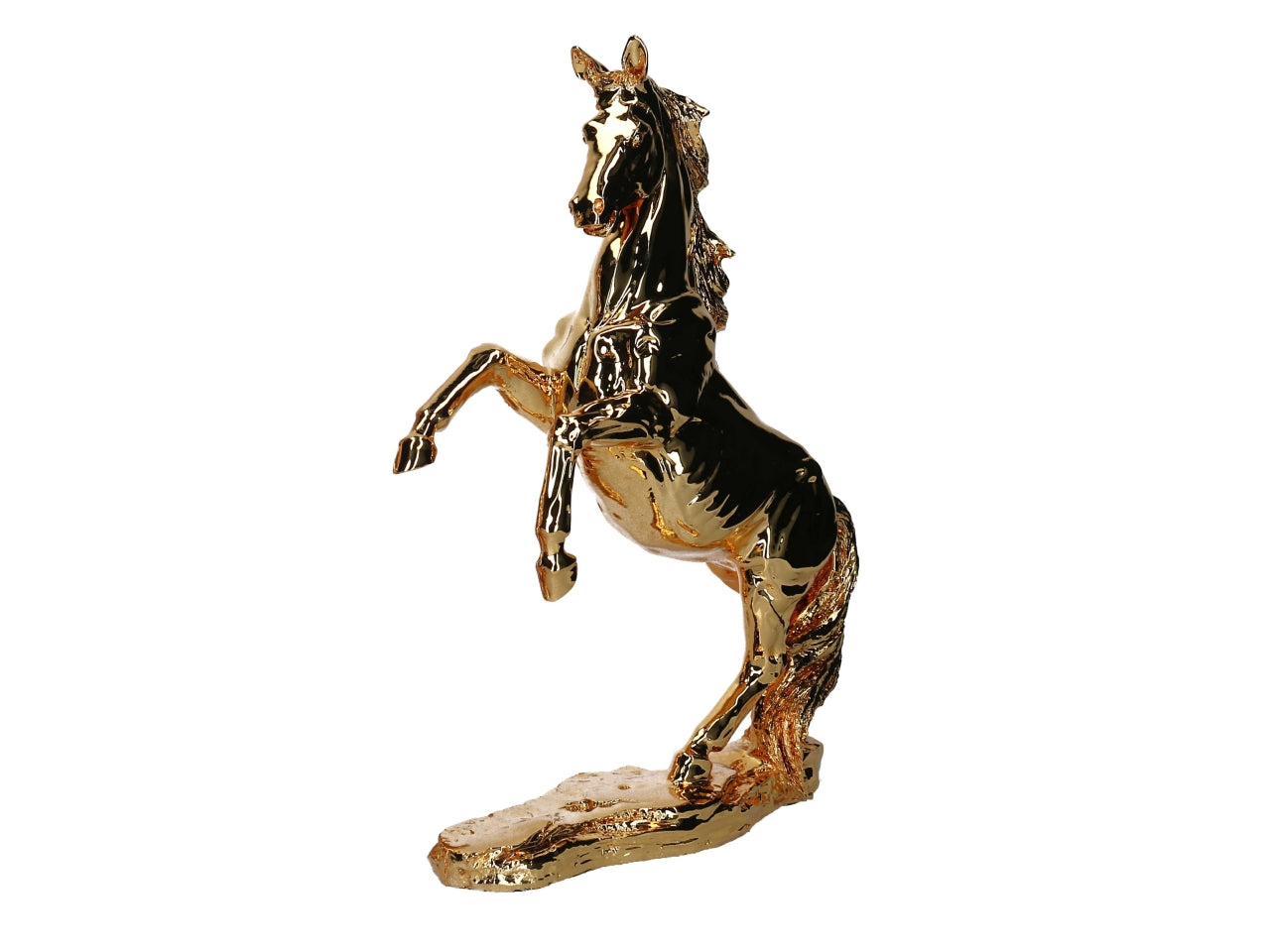 Statua cavallo in resina dorato art dèco 26x35x9cm - Vacchetti