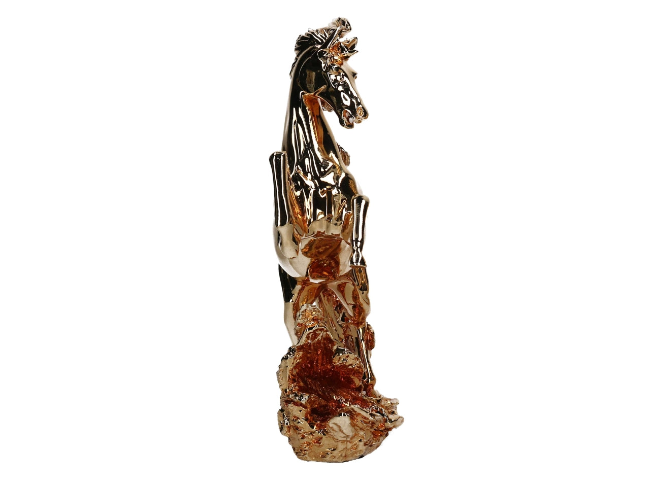 Cavallo in resina oro 38cm