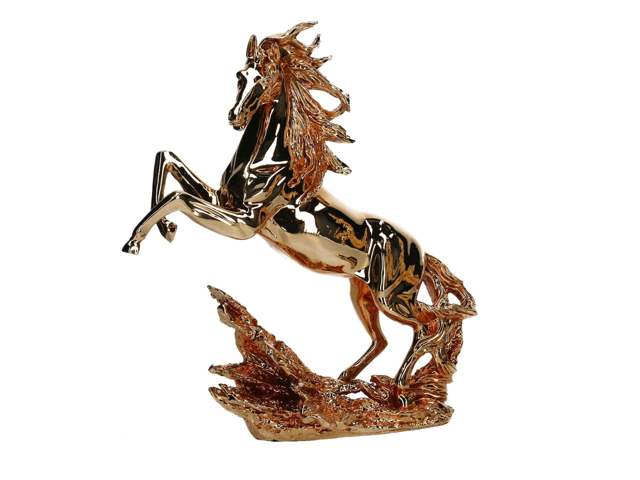Cavallo in resina oro 38cm