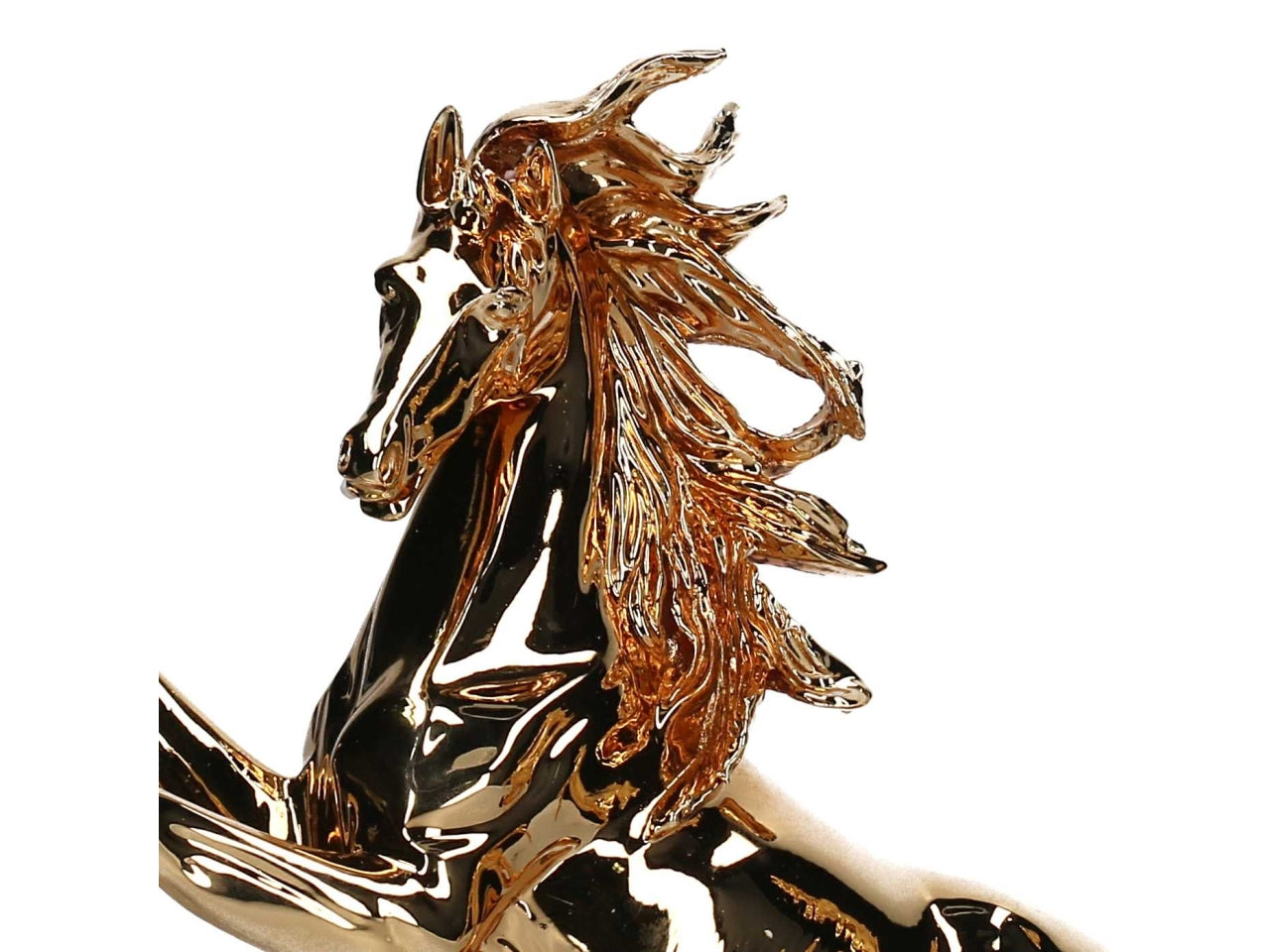 Cavallo in resina oro 38cm