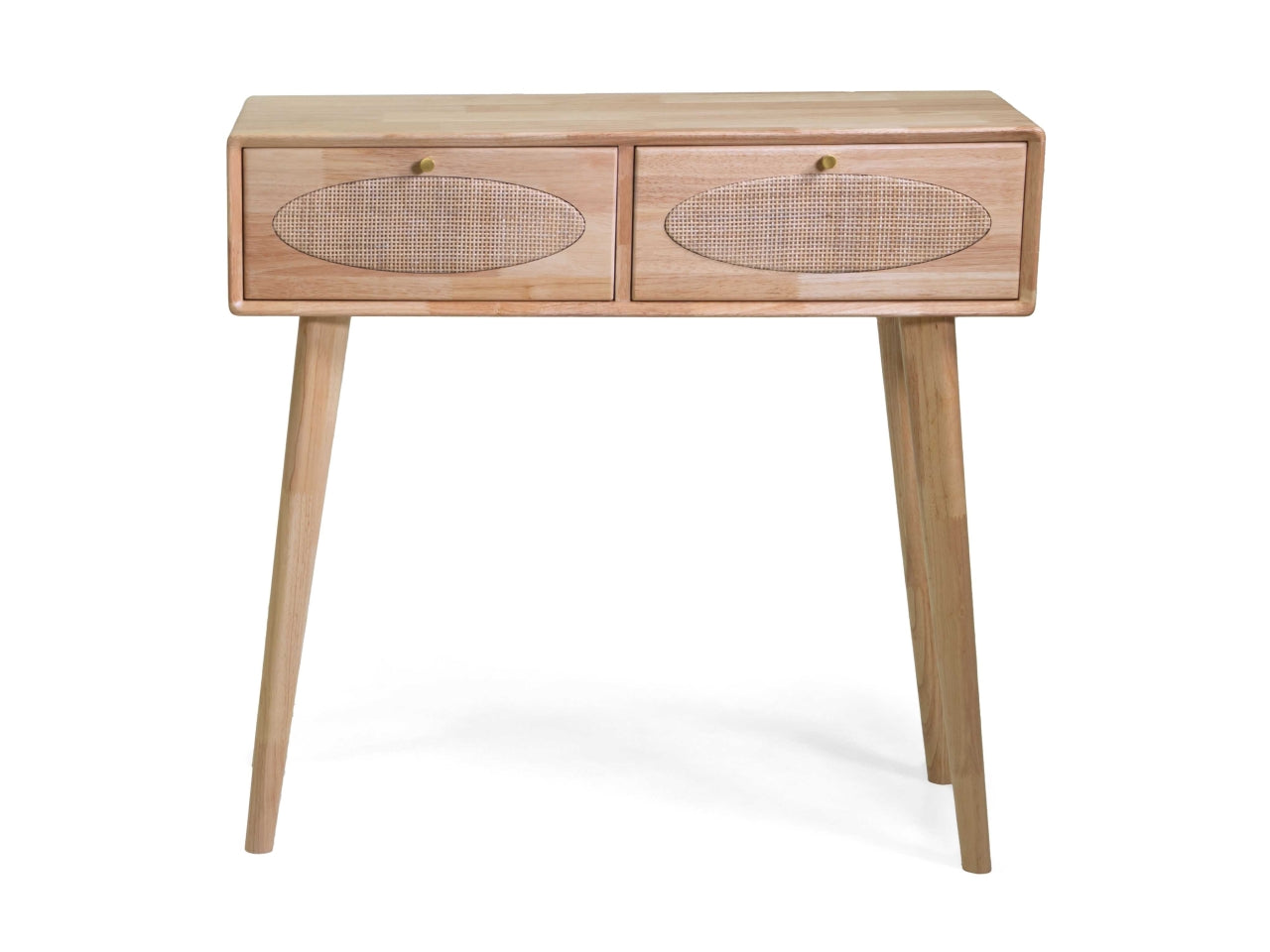 Mobiletto vintage in legno mantra naturale mini consolle con 2 cassetti 80,5x30xh.76 cm - Vacchetti