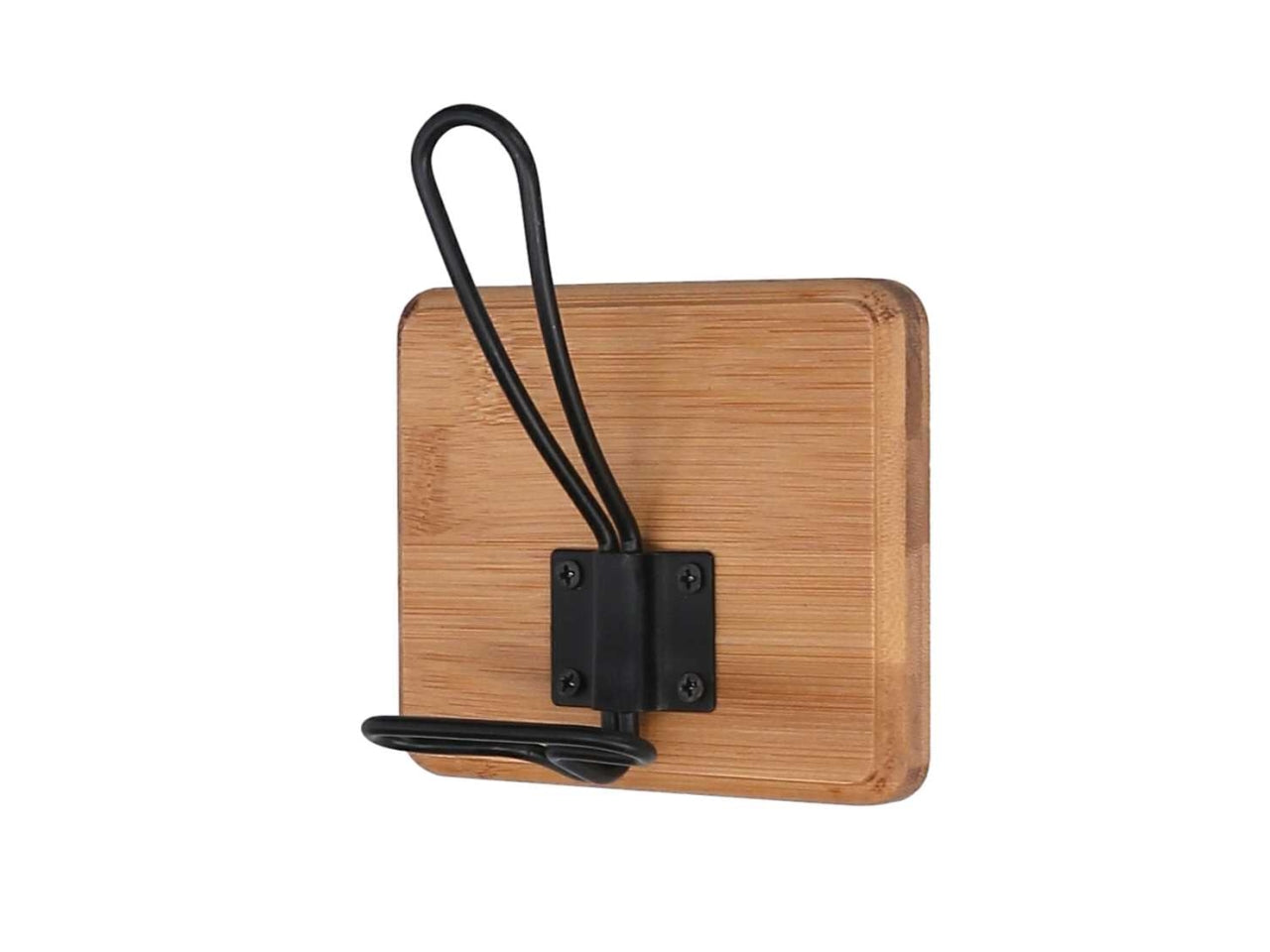 Attaccapanni da parete industrial in legno naturale e metallo nero 1 posti 12x13,5 cm - Vacchetti
