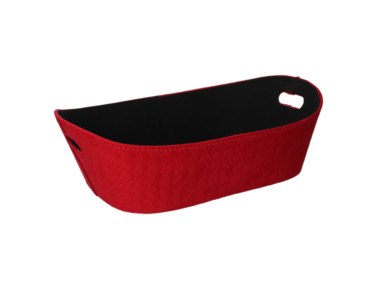 Cesta in velluto rosso effetto intrecciato 45x30x14 cm - Vacchetti