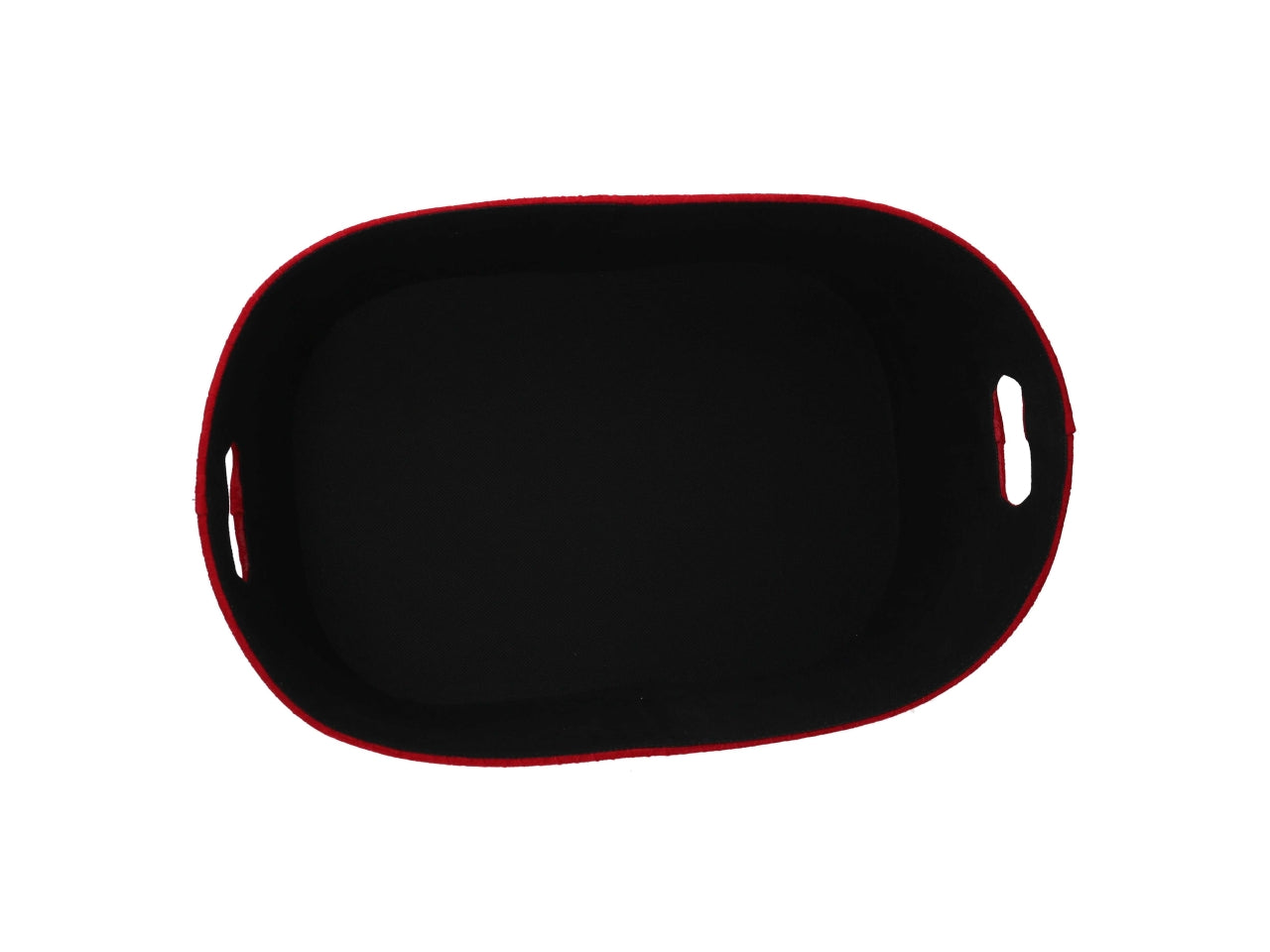 Cesta in velluto rosso effetto intrecciato 45x30x14 cm - Vacchetti
