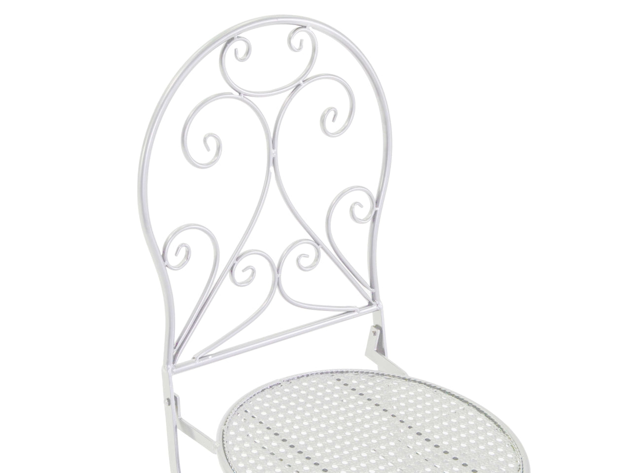 Tavolo in metallo leila colore bianco tondo con 2 sedie d.60xh.71cm
