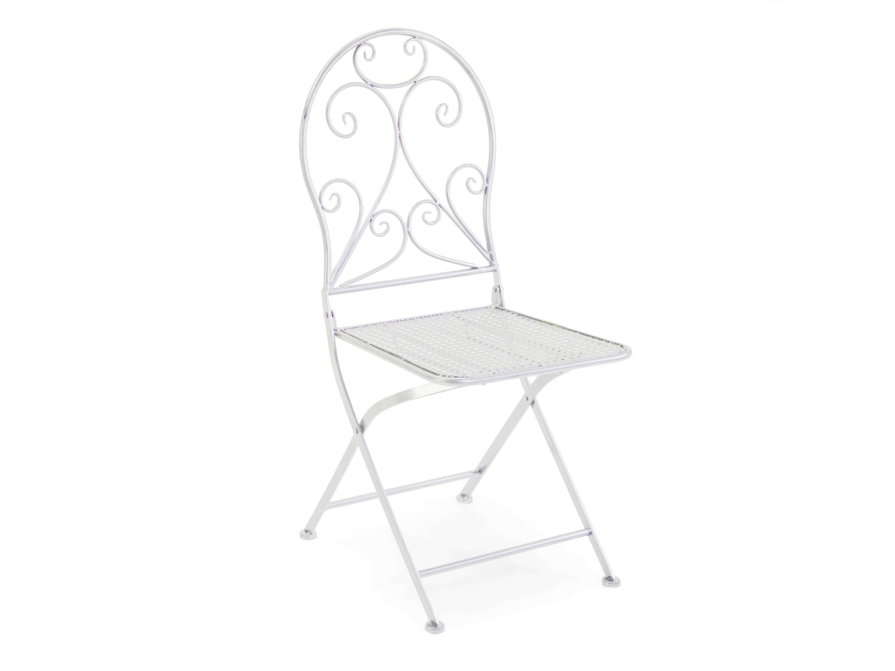 Tavolo in metallo leila colore bianco quadro con 2 sedie 60x60xh.71cm