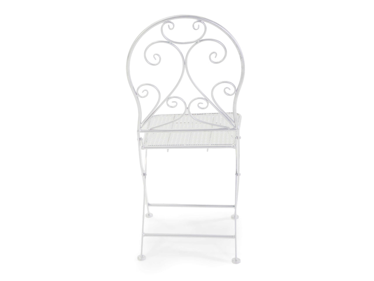 Tavolo in metallo leila colore bianco quadro con 2 sedie 60x60xh.71cm