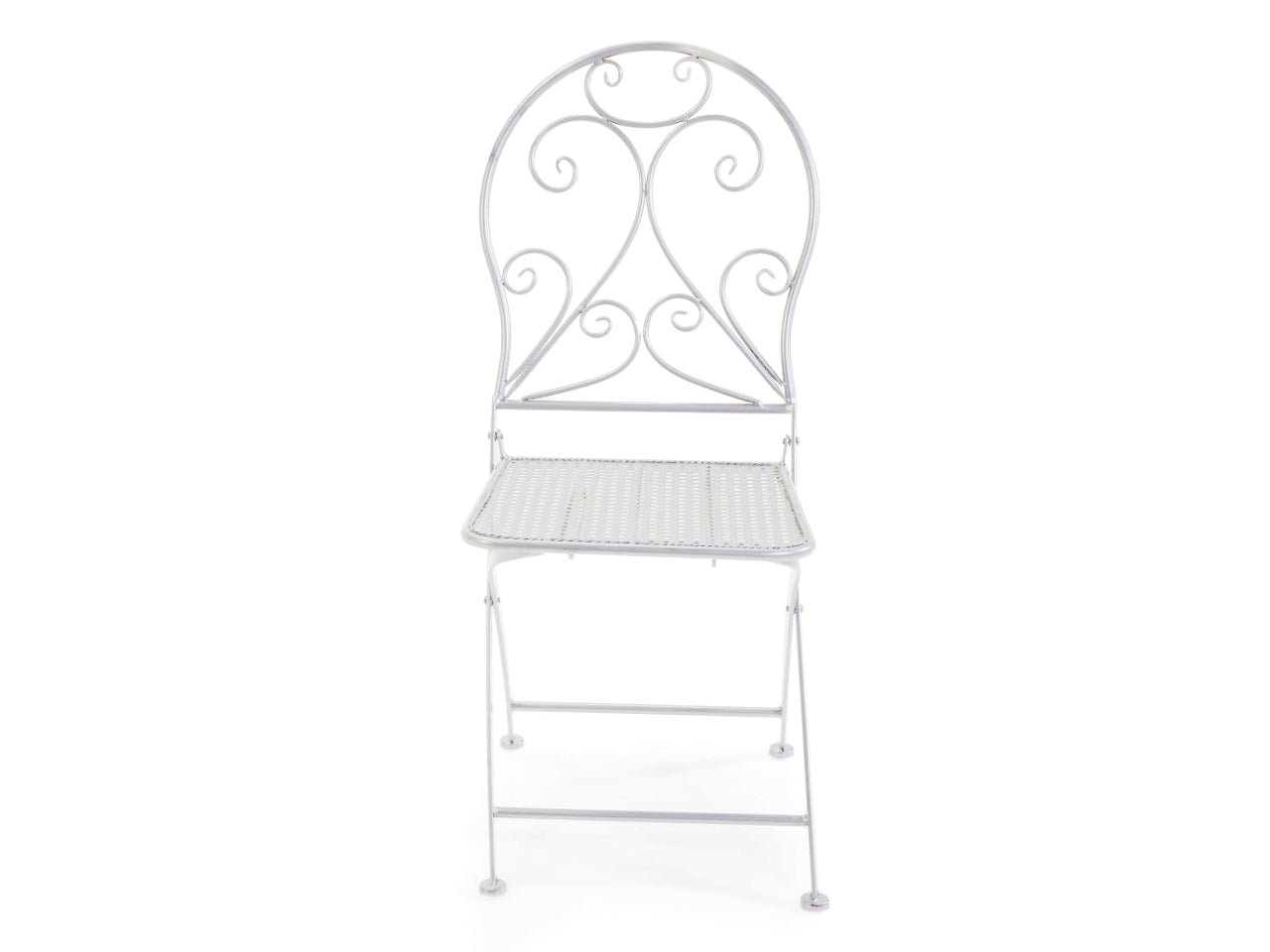 Tavolo in metallo leila colore bianco quadro con 2 sedie 60x60xh.71cm