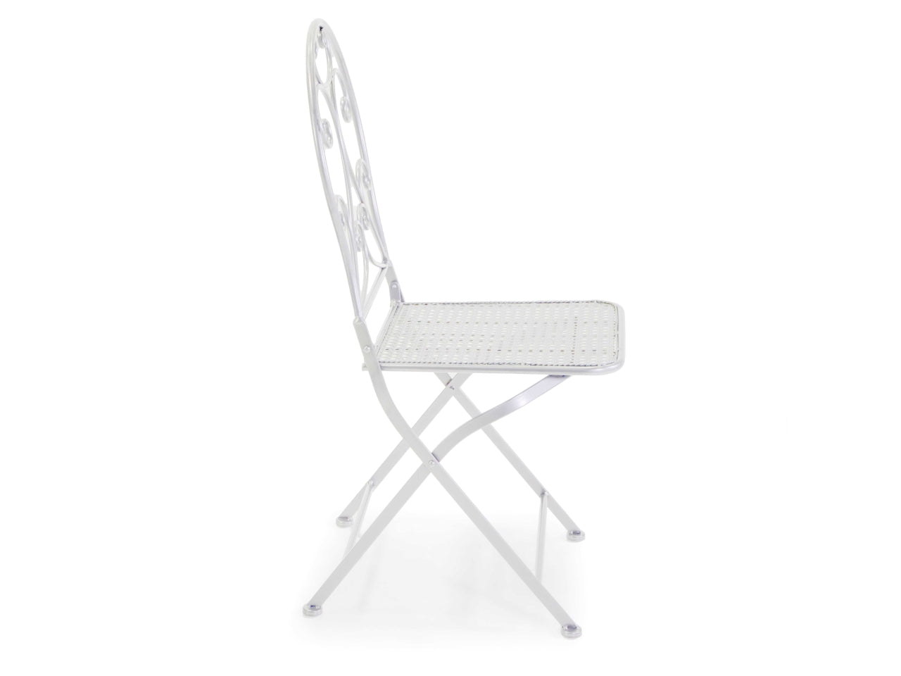 Tavolo in metallo leila colore bianco quadro con 2 sedie 60x60xh.71cm
