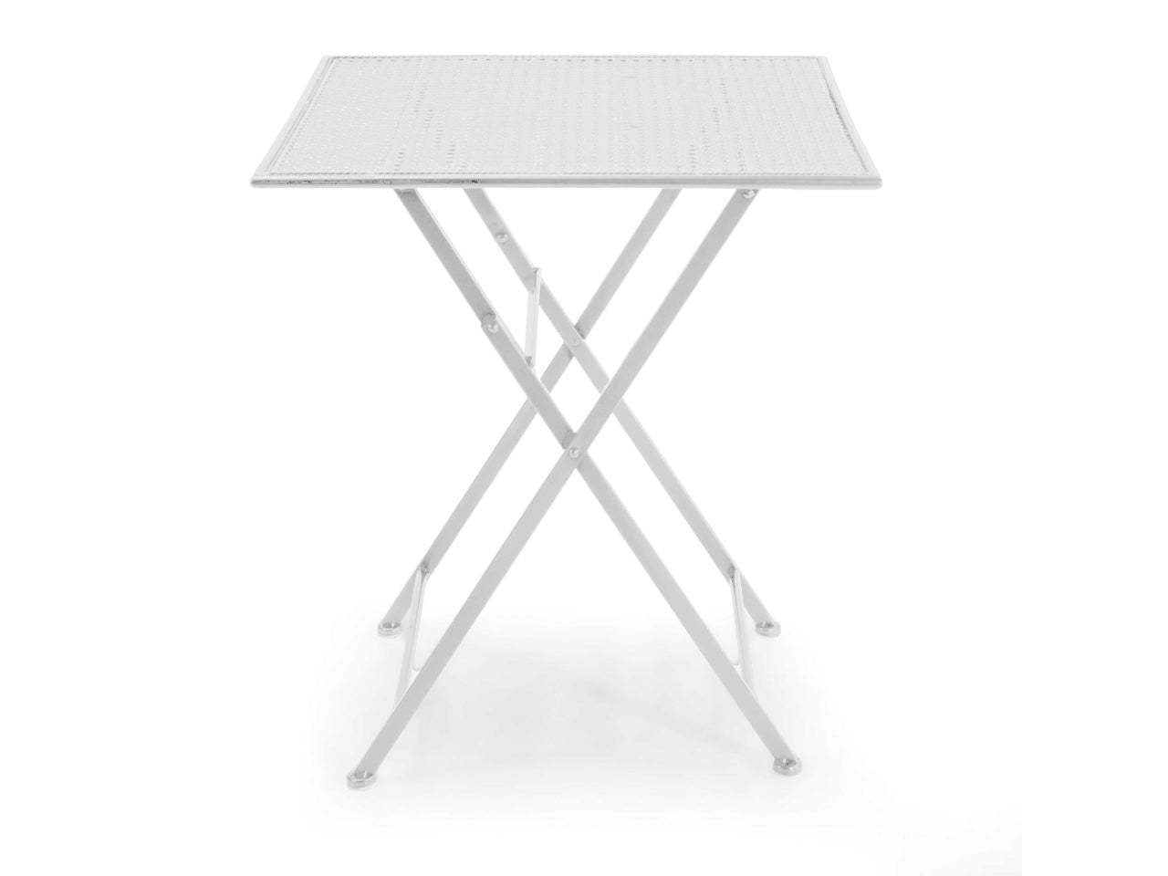 Tavolo in metallo leila colore bianco quadro con 2 sedie 60x60xh.71cm
