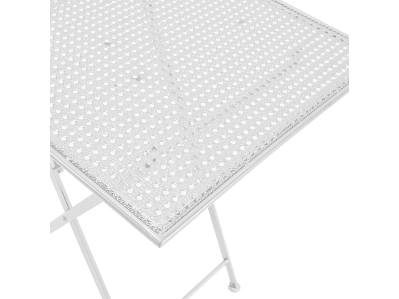 Tavolo in metallo leila colore bianco quadro con 2 sedie 60x60xh.71cm