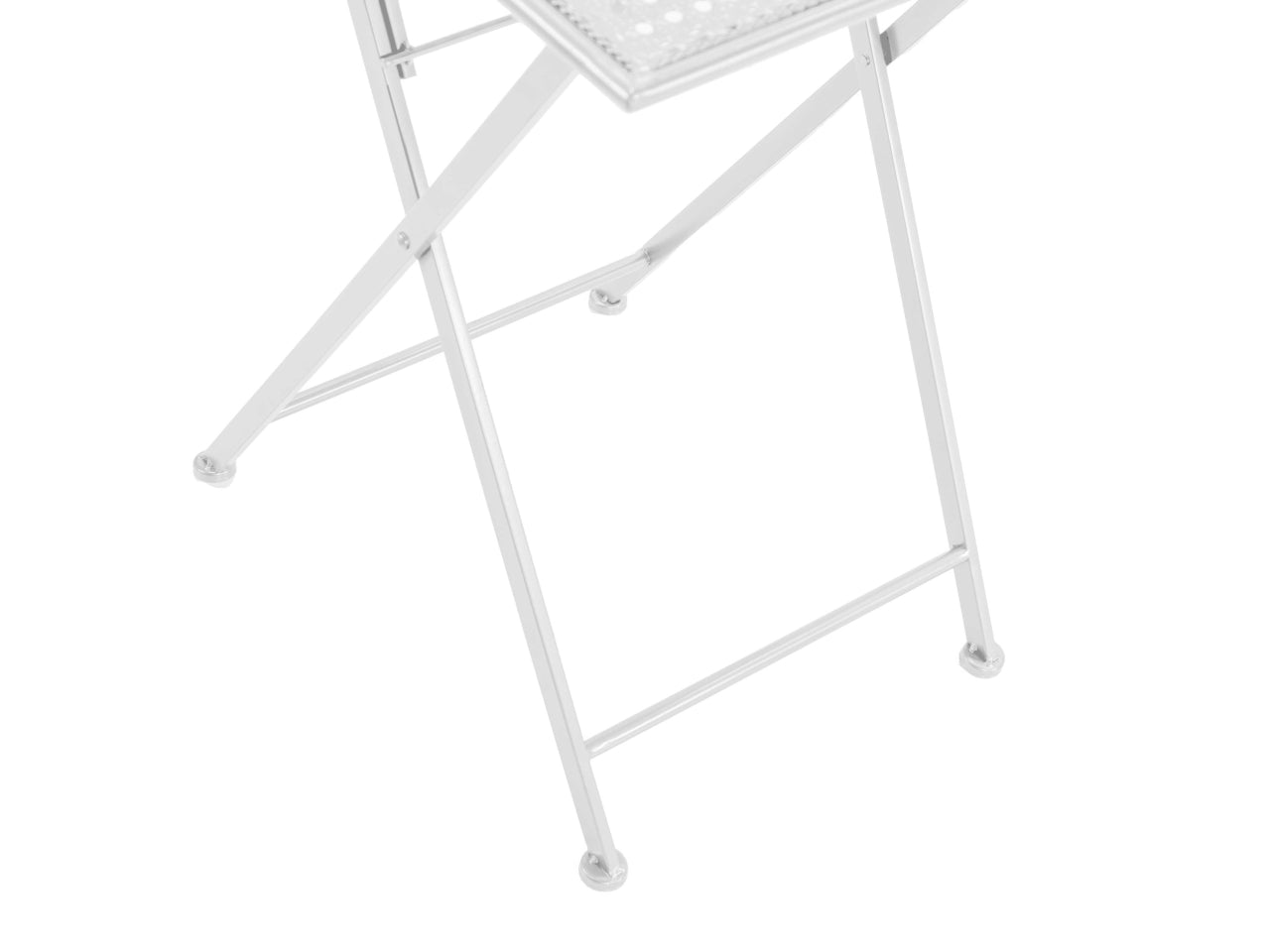 Tavolo in metallo leila colore bianco quadro con 2 sedie 60x60xh.71cm
