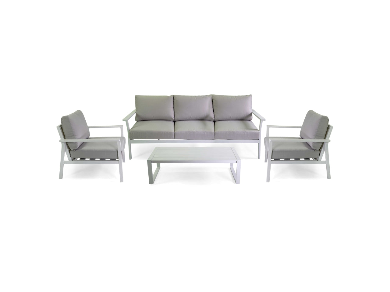 Salotto in alluminio fremont colore bianco 3 posti