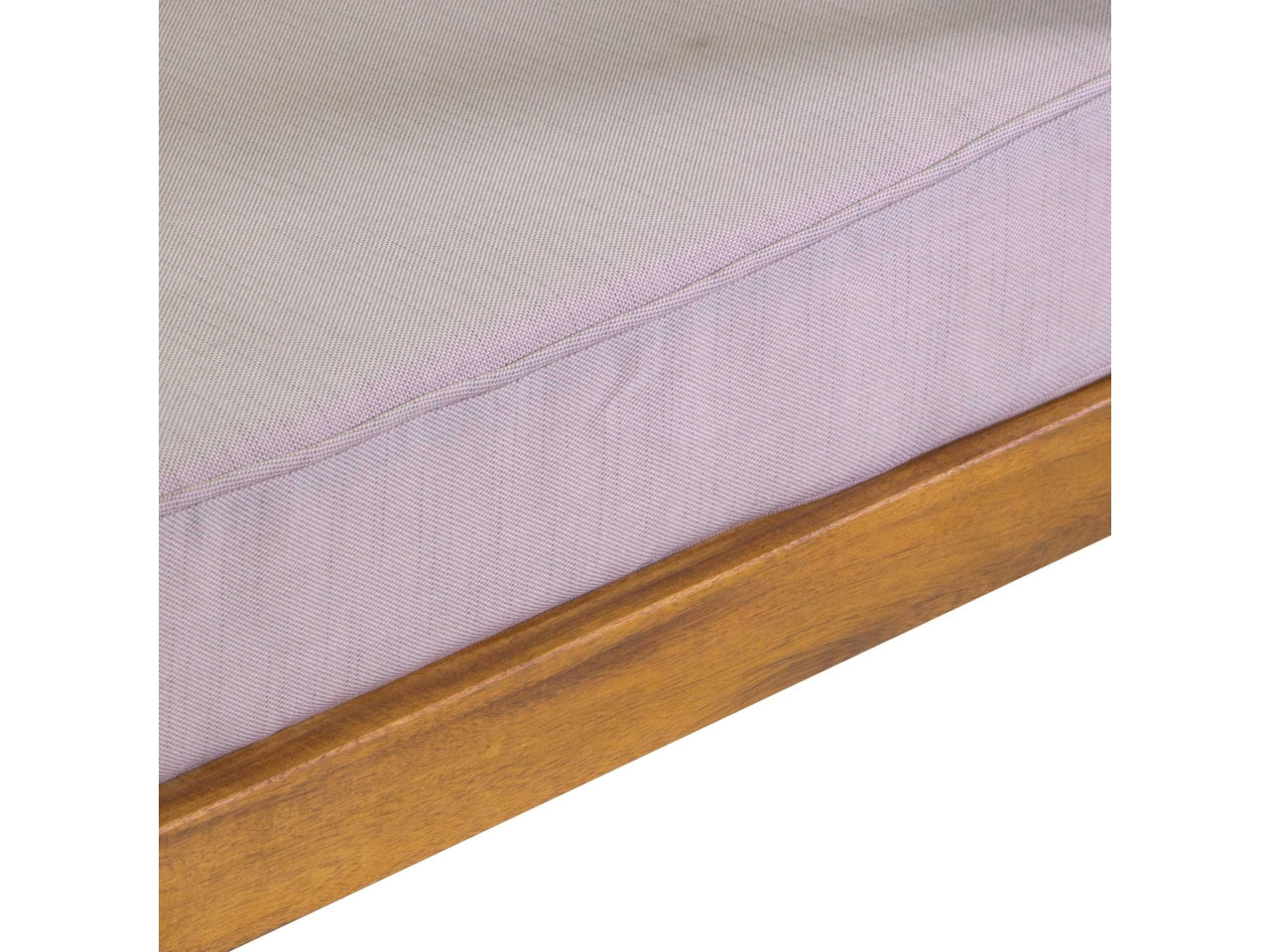 Salotto in legno miramar colore naturale 3 posti con cuscini color sabbia