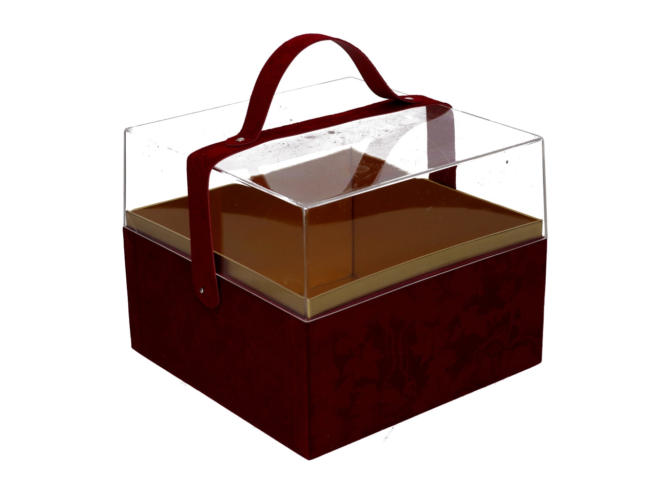 Scatola natalizia in cartone con maniglia 23,5x23,5x19cm