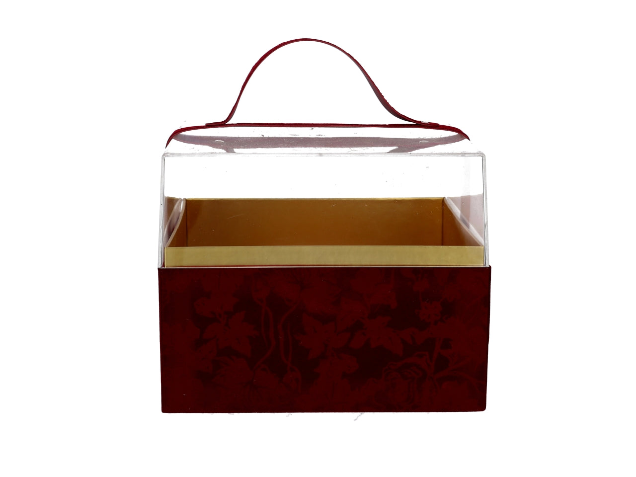Scatola natalizia in cartone con maniglia 23,5x23,5x19cm